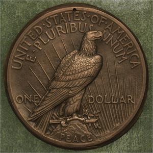 "1917" Peace Silver Dollar "Broken Sword" over-strike, High Relief, WW1